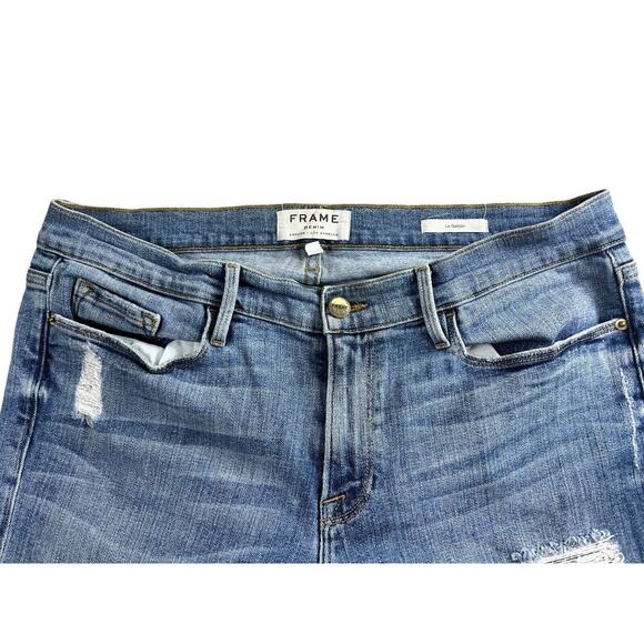 Frame Le Garçon Boyfriend Denim Distressed Jeans Sz 30 Dunnmore LGJ6540 - Picture 3 of 7
